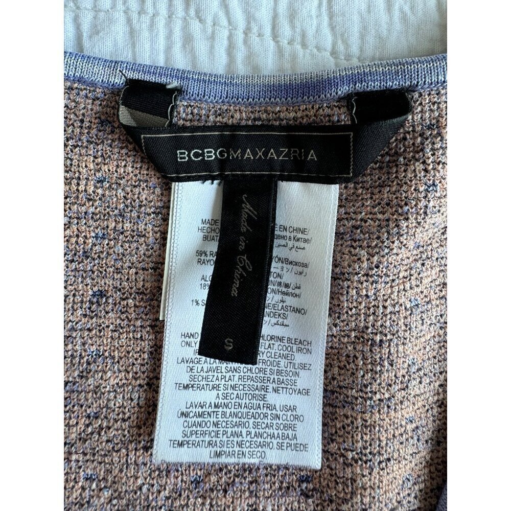 BCBGMAXAZRIA Jose Jacquard Bodycon Sleeveless Dress SZ S Party Lilac Peach - Picture 8 of 10